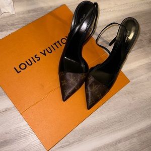 Louis Vuitton Monogram Leather Slingback Heels